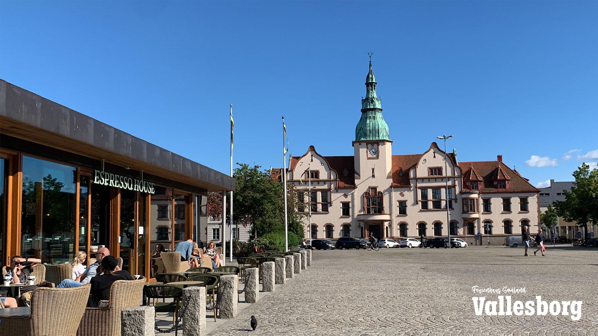 Marktplatz mit großartigem Café in Karlshamn